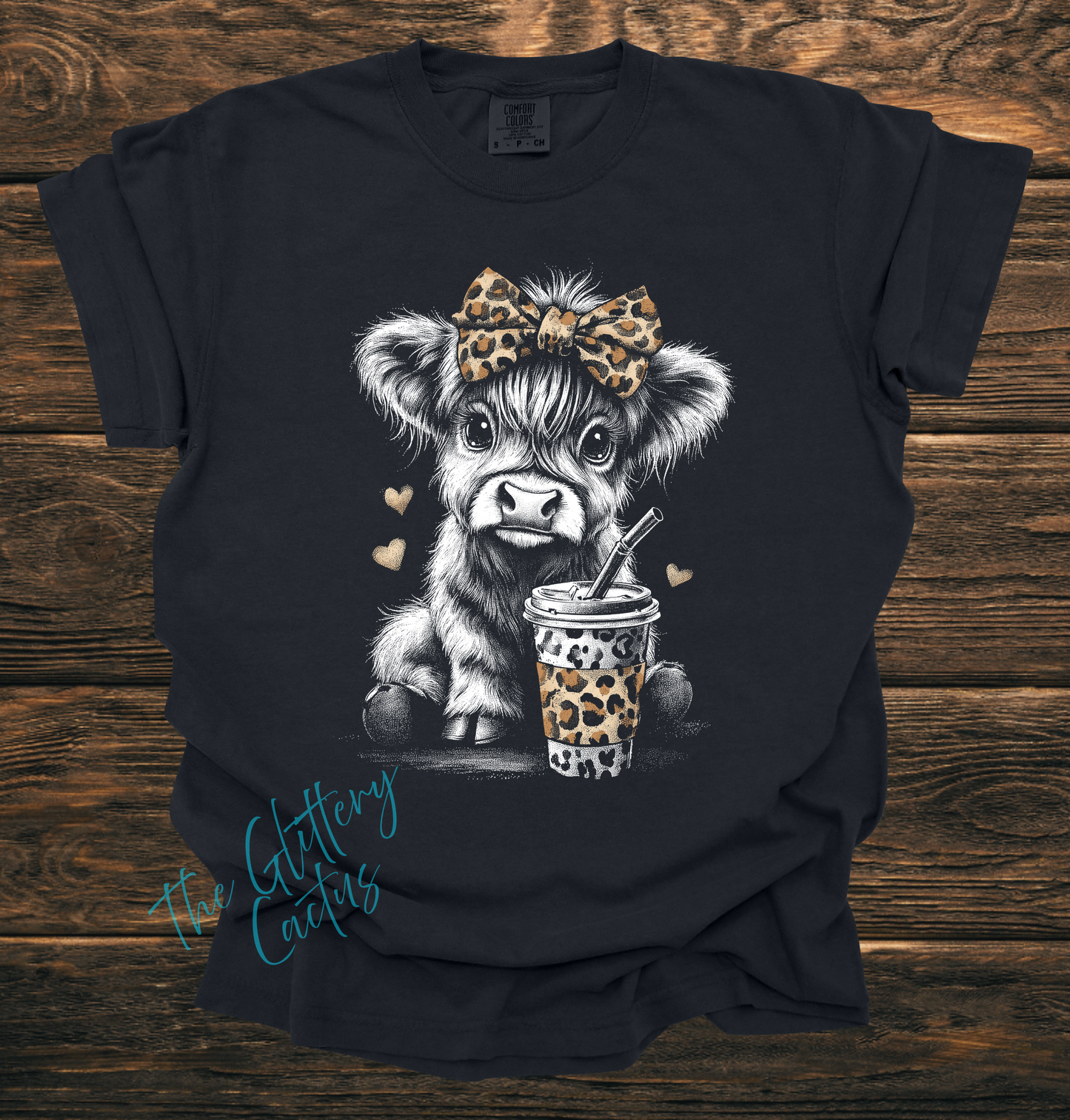 Highland Cow Leopard Bow