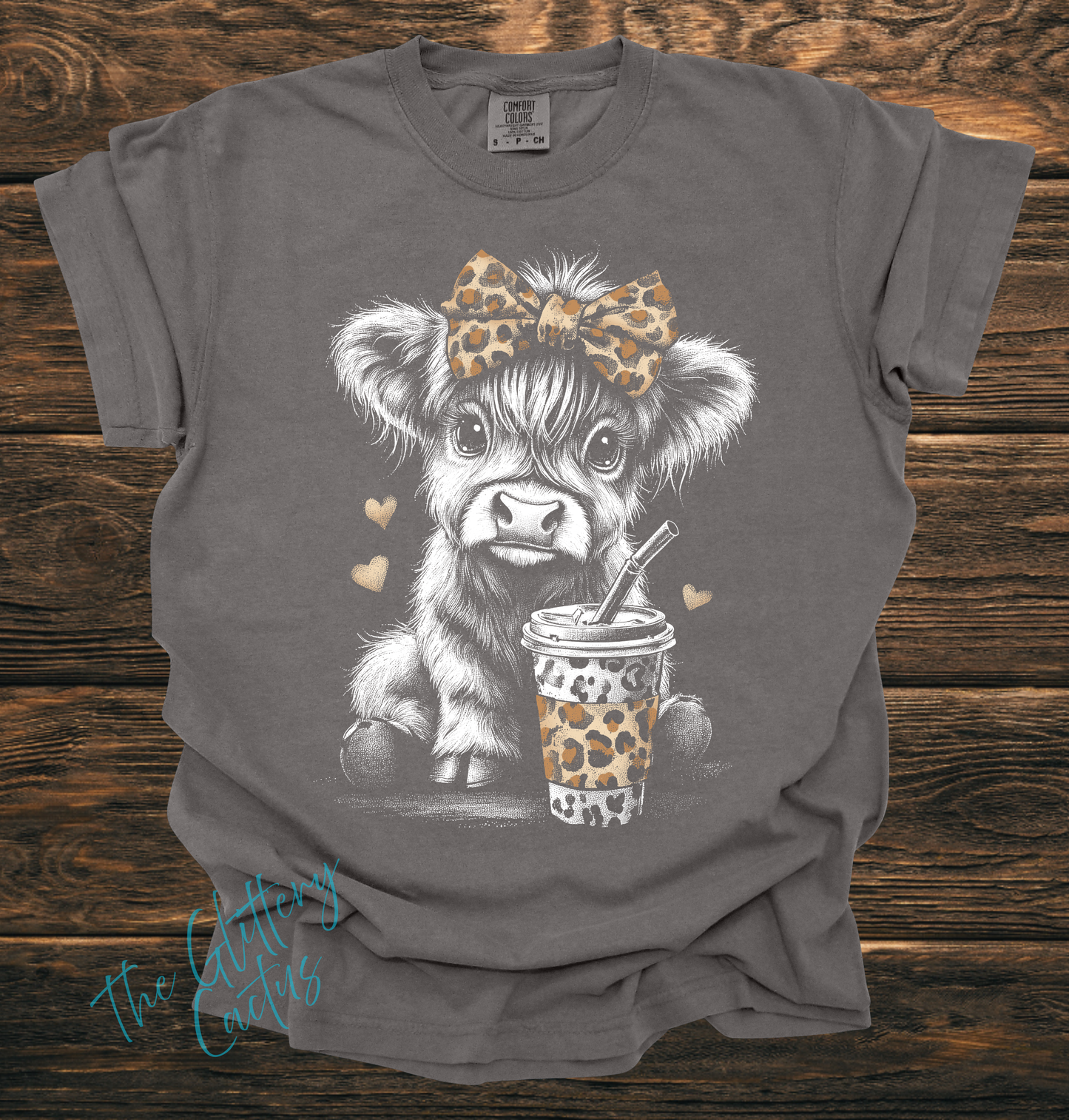 Highland Cow Leopard Bow