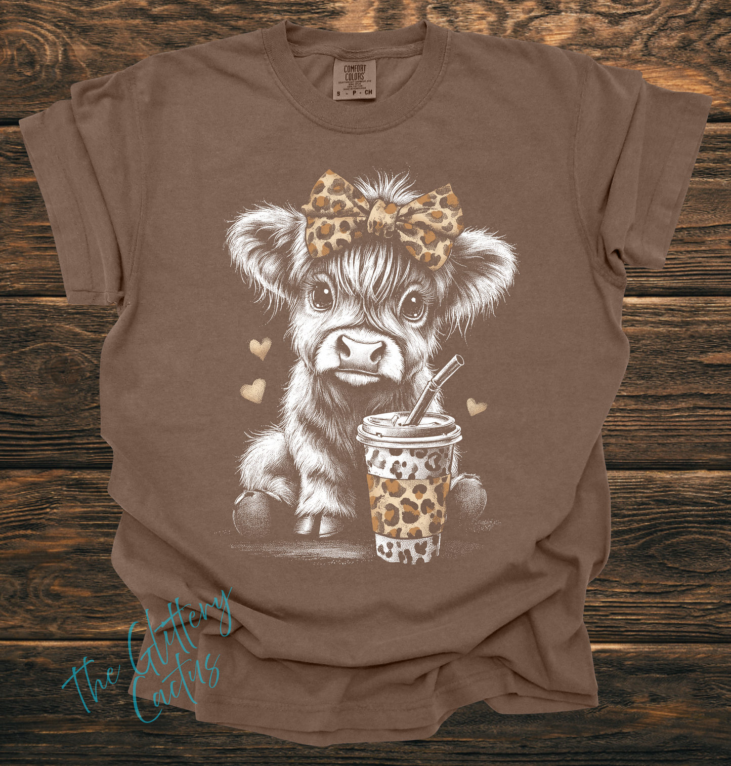 Highland Cow Leopard Bow